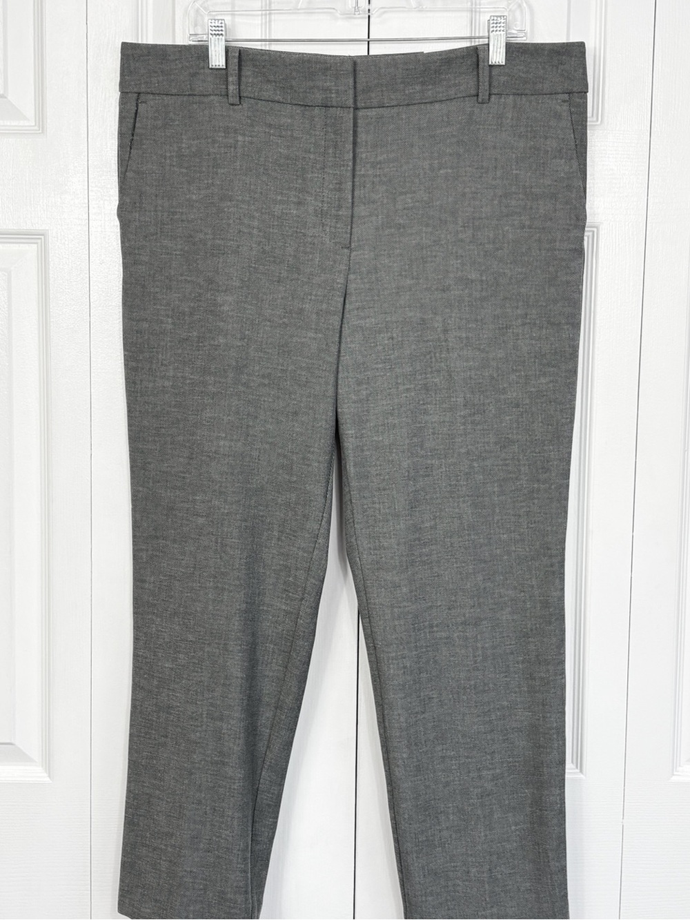 NWT Ann Taylor Neutral Gray Mid-Rise Slim Ankle Trouser Dress Pants 14